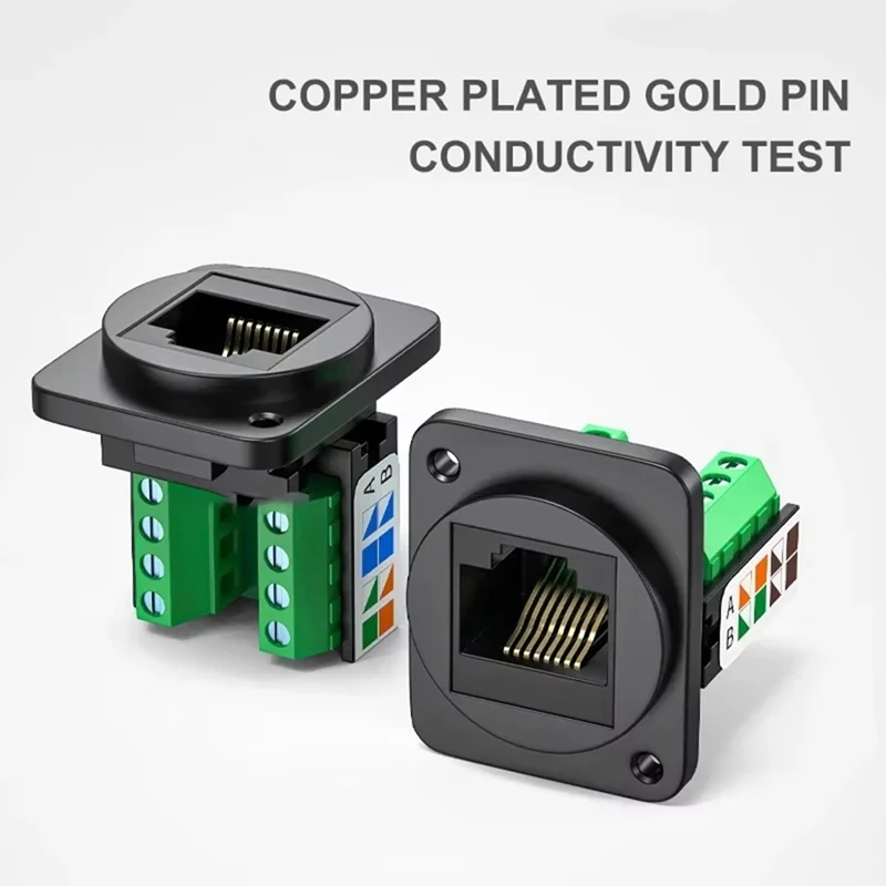 Prolongateur de câble réseau RJ45 CAT5E, connecteur de panneau Cat 5, technique d'installation de panneau