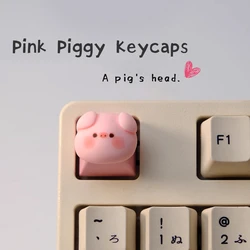 Personalized Cute Handmade Customized Pink Keycaps Pig Keycaps for Cherry Axis Mechanical Keyboard DIY Creative Custom ESC Keys