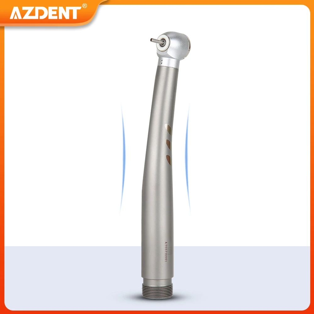 AZDENT-anillo Dental con LED integrado, pieza de mano de alta velocidad, rodamiento de cerámica, cabezal estándar, botón pulsador de 2/4 agujeros