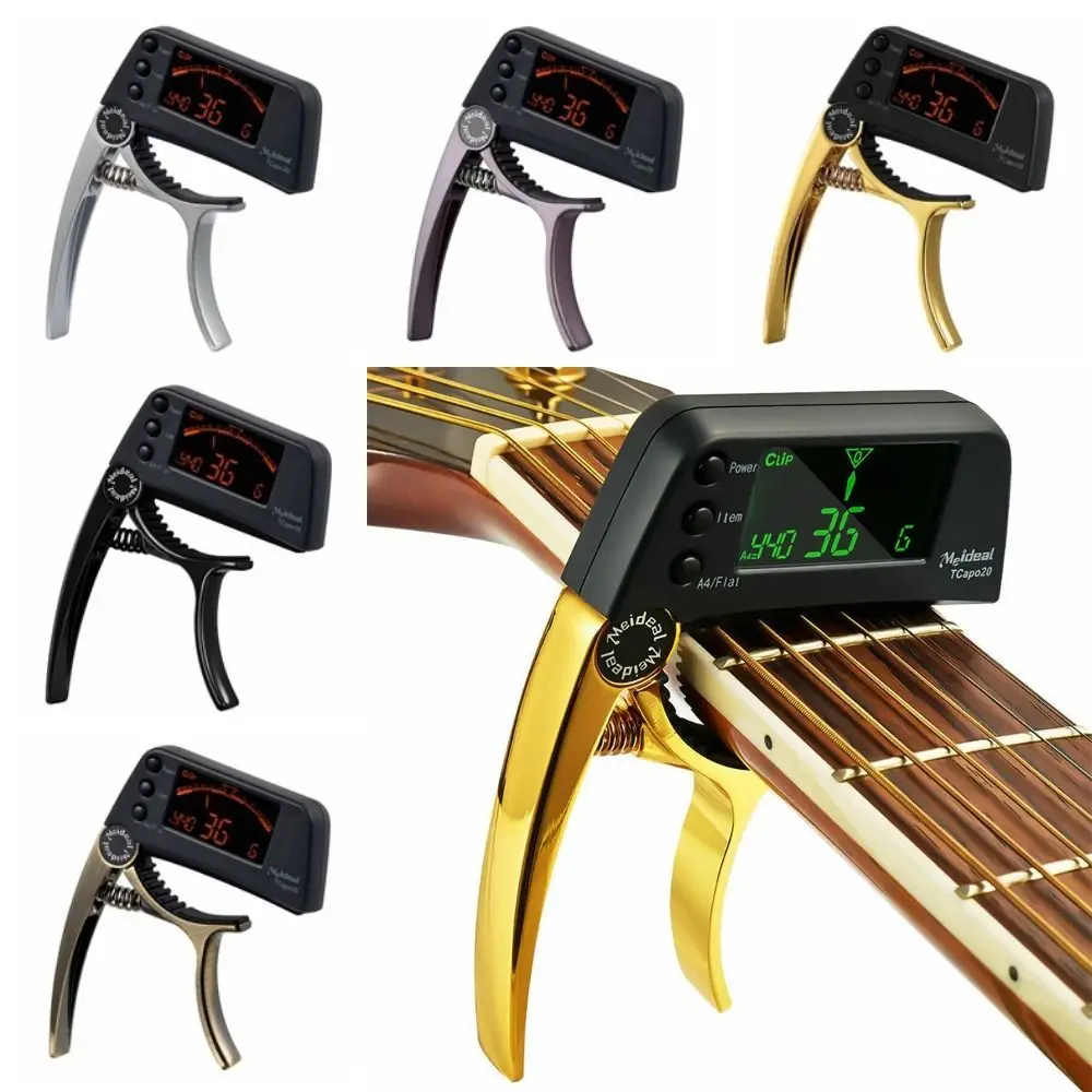 

2 in 1 Guitar Capo Tuner Professional LCD Screen Clip-on Electric Guitar Capo Tuner Quick Change Key Portable