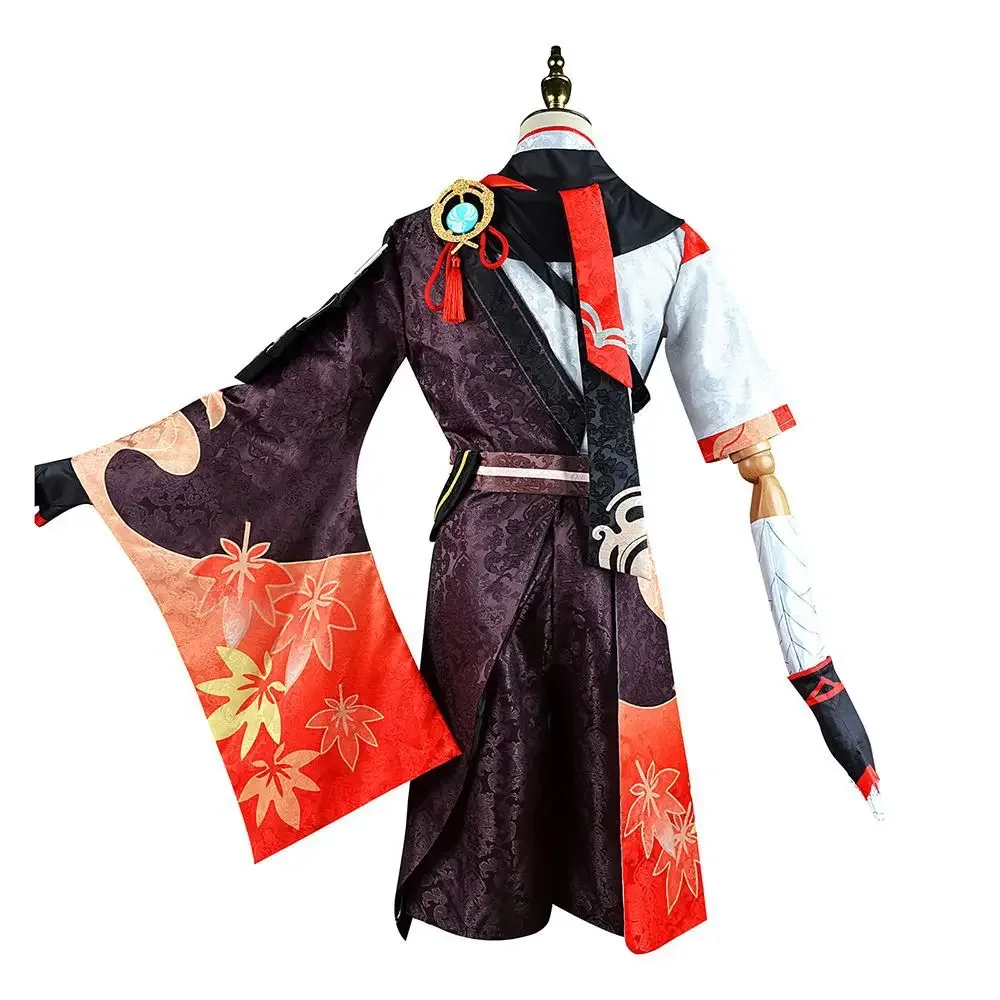 Game Genshin Impact Kaedehara Kazuha Cosplay Costume Halloween Uniform Kazuha Printed Kimono Combat Uniform Christmas Gift view 4