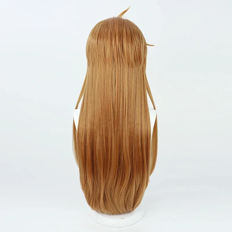 Spel Genshin Impact Tartaglia Cosplay Pruik Vrouwelijke Childe Tartaglia 80Cm Lange Bruine Pruik Hittebestendig Haar Halloween Feest Vrouw