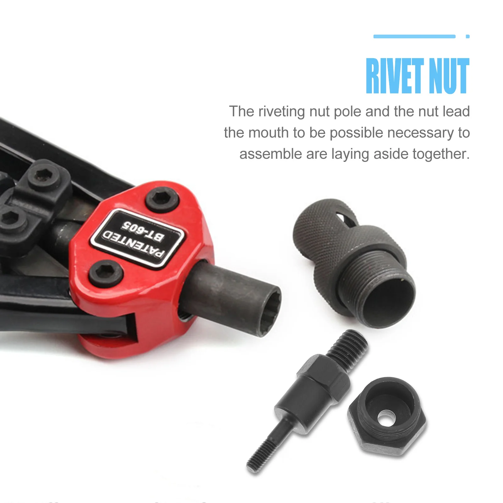 

Rivet Nut Tip Replacement Mandrel For Riveter Tool Stainless Steel Rivet Nuts Kit Spare Part Fastening Hardware