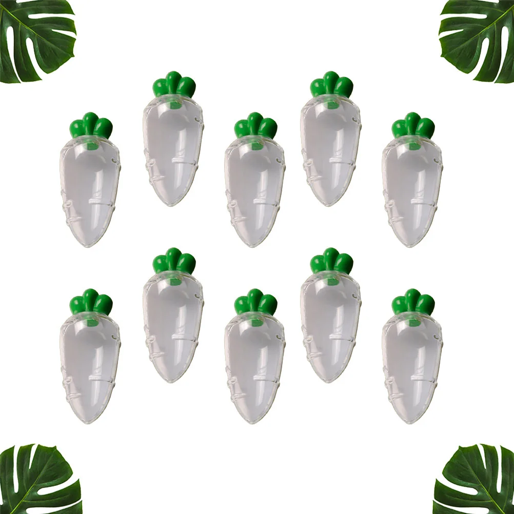 

10pcs Carrot Shape Candy Box Creative Funny Candy Storage Box for Wedding Party Festival (Semi-Permeable White Color)