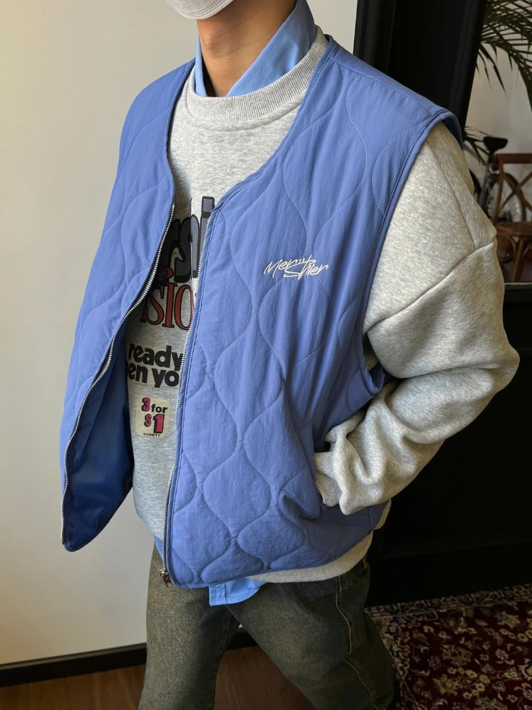 

Unisex American Retro Cotton Vest 2025 Winter Coat for Layering Men Women's Sleeveless Outerwear