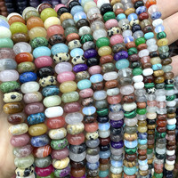 4 6 8 10MM Natural Stone Tiger Eye Quartz Aventurine Flat Rondelle Space Beads For Jewelry Making Diy Necklace Accessories