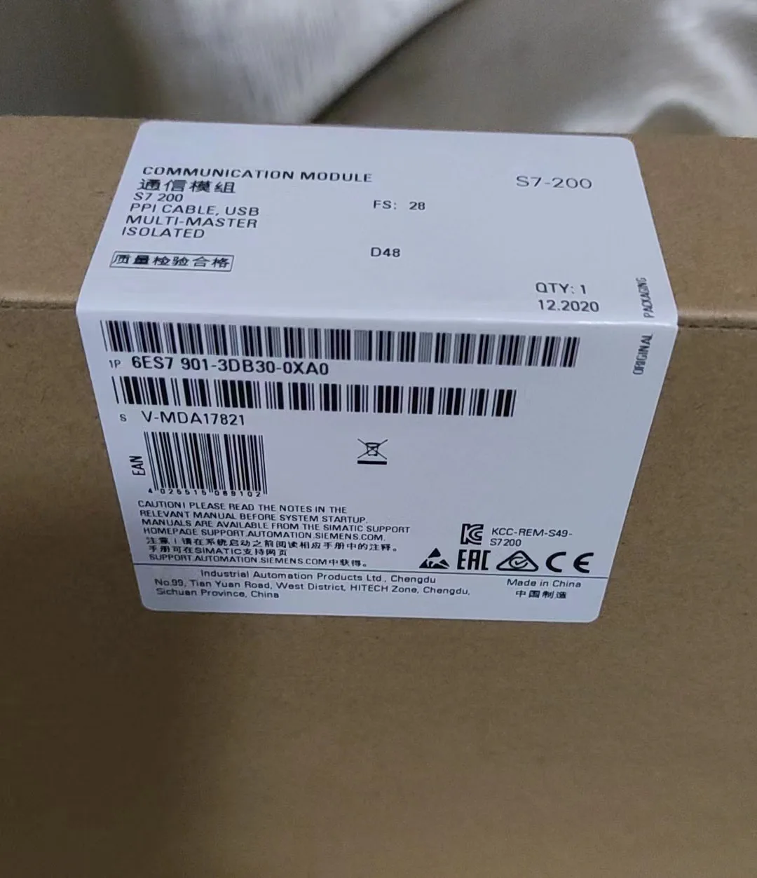 Programming cable 6ES7901-3DB30-0XA0 6ES7 901-3CB30-0XA0/OXAO