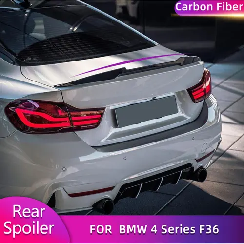 탄소 섬유 리어 트렁크 스포일러 윙, BMW 4 시리즈 F36 그란 쿠페 4-문짝 2013-2018 용, 자동차 리어 스포일러 부트 리드 윙 립