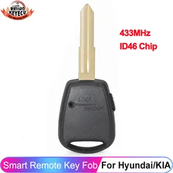 KEYECU 433MHz ID46 Chip 1 pulsante portachiavi a distanza per Hyundai Getz 2002 203 2004 2005 2006 2007 2008 2009 -2014 Accent 2006 -2010