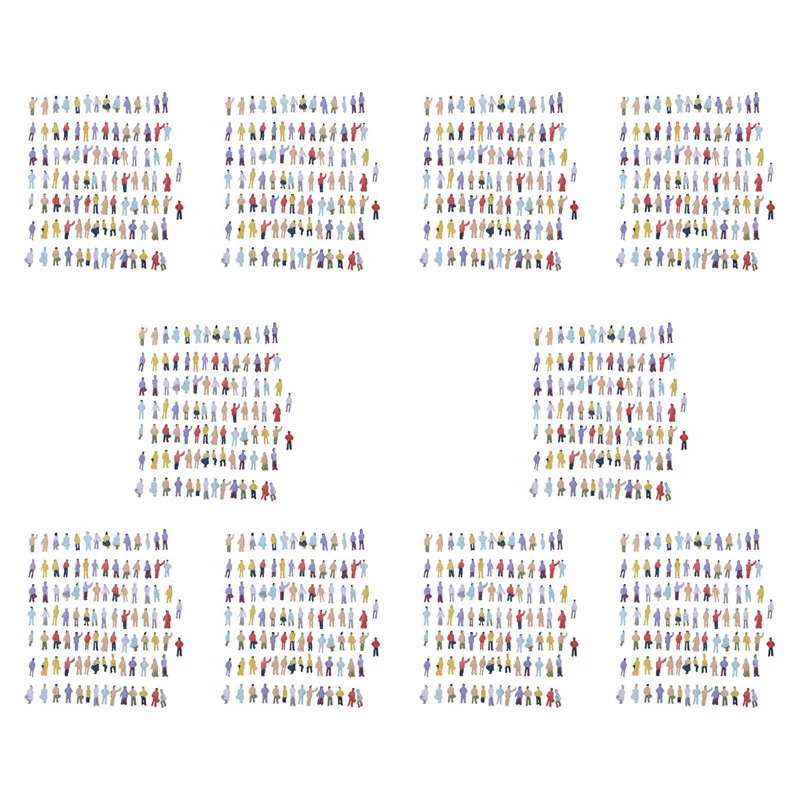 

DELAM-New 1000Pcs Painted Model Train People Figures Scale N (1 To 150)