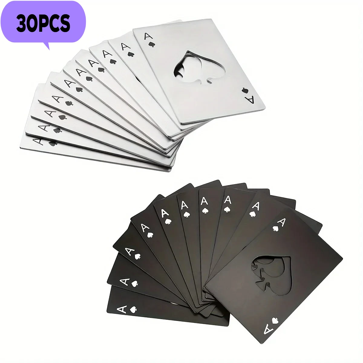 30pcs Poker Card Bottle Opener Ace of Spades Bottle Opener for Wallet and Pocket Metal Beer Opener Wedding Favors for Guests