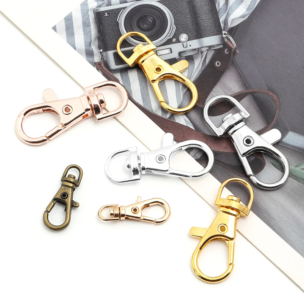 10Pcs/Lot Alloy Spring Buckle Keychains Lobster Clasps Hooks Key Ring Connector for DIY Keychain Lanyard Jewelry Making Supplies