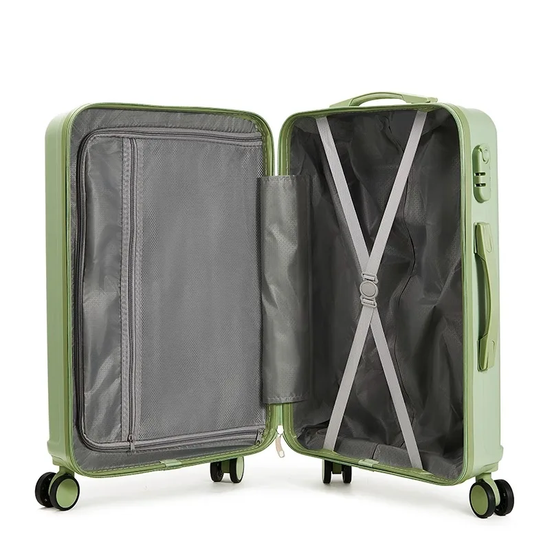 Fashion Rolling Luggage Zipper Silent Wheel Travel Suitcase ABS+PC Trolley Case Password Leather Suitcase Anti-Scratch and Drop