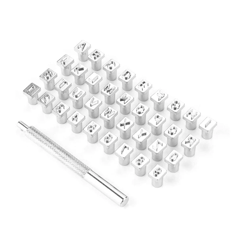 Metal stamping punch 1 Box of 36 Letter and Number Stamp Sets, Metal Stamping Tools for Metal and Wood Stamping Punches 6MM