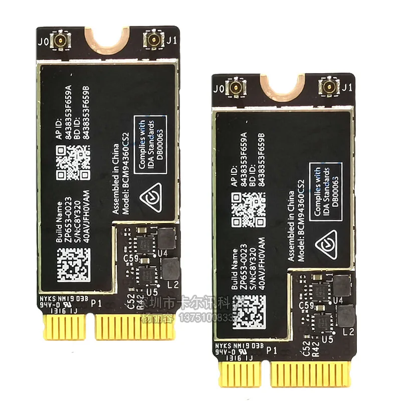 

New BCM94360CS2 Wireless-AC WIFI For Bluetooth4.0 Airport 802.11ac Card For Macbook Air 11" A1465 13" A1466 2013 MD711LL/A MD760