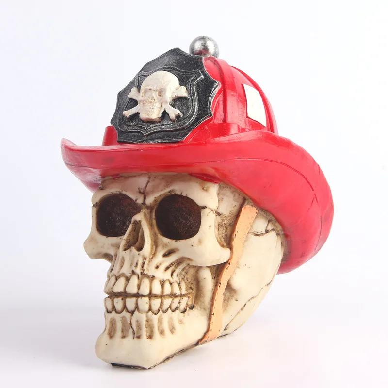 , Western cowboy resin skull craft, Halloween prank prop, medical model, skeleton
