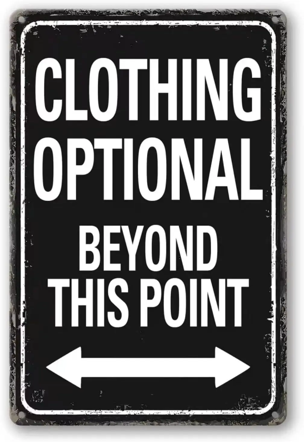 Clothing Optional Beyond This Point Sign Vintage Metal Tin Signs Man Cave Decor Bar Signs Wall Decor For Room Gifts For Men Blac