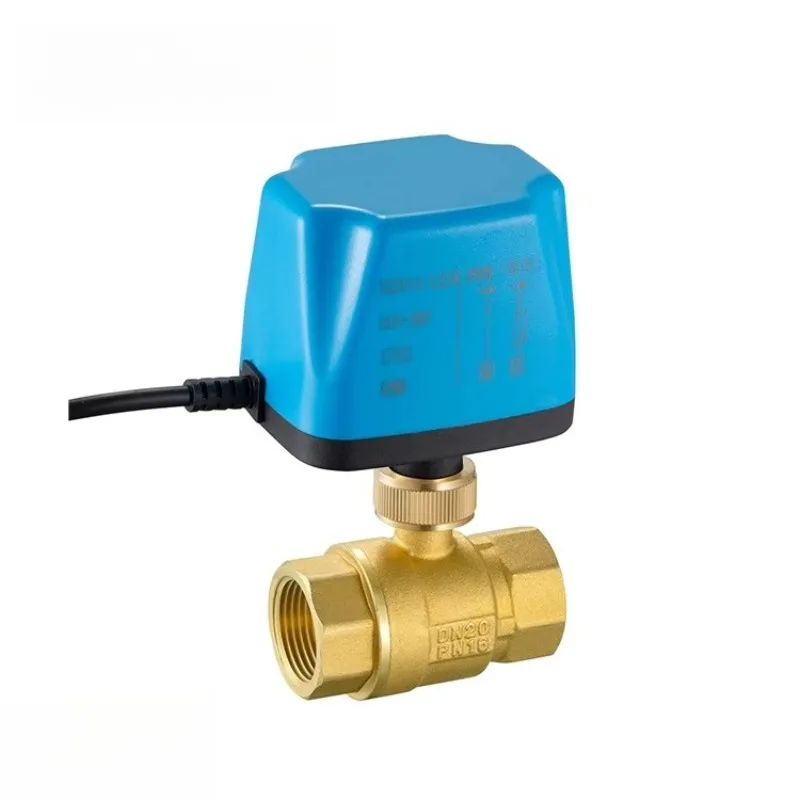 Electric 3/4 inch two-way normally closed electric ball valve, wire brass water valve
