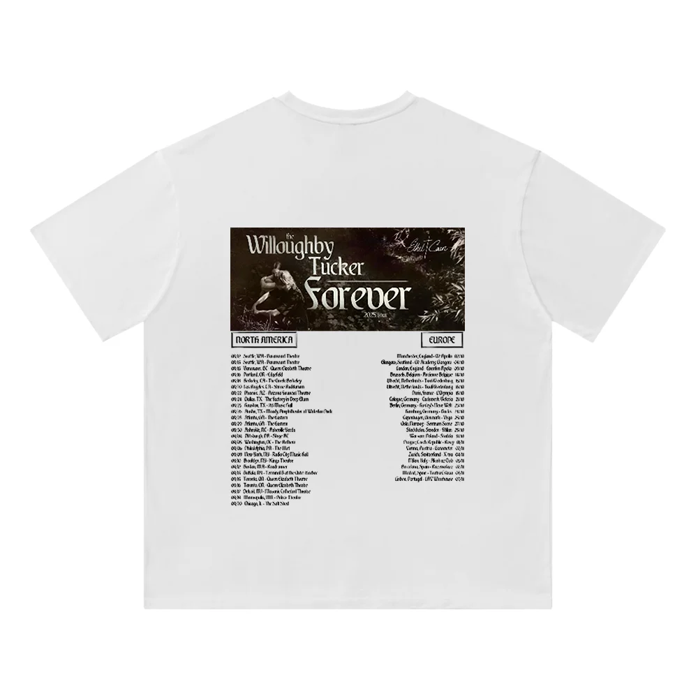 

Ethel Cain Willoughby Tucker Forever World Tour хлопковая футболка с круглым вырезом футболка повседневная футболка уличная повседневная одежда