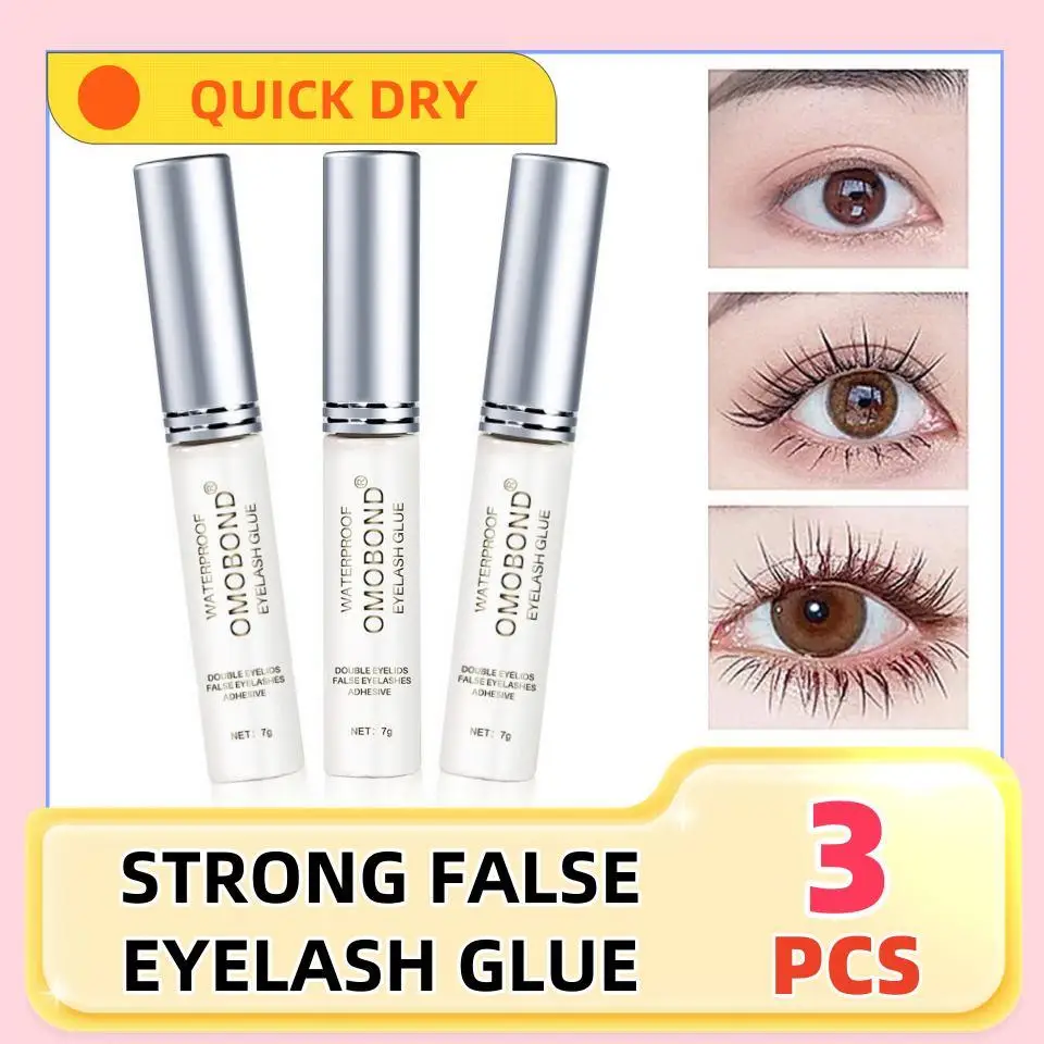 

3Pcs 7g Quick Dry Strong Adhesive Eyelash Glue Transparent Rhinestone False Eyelash Glue Fake Eye Lash Glue