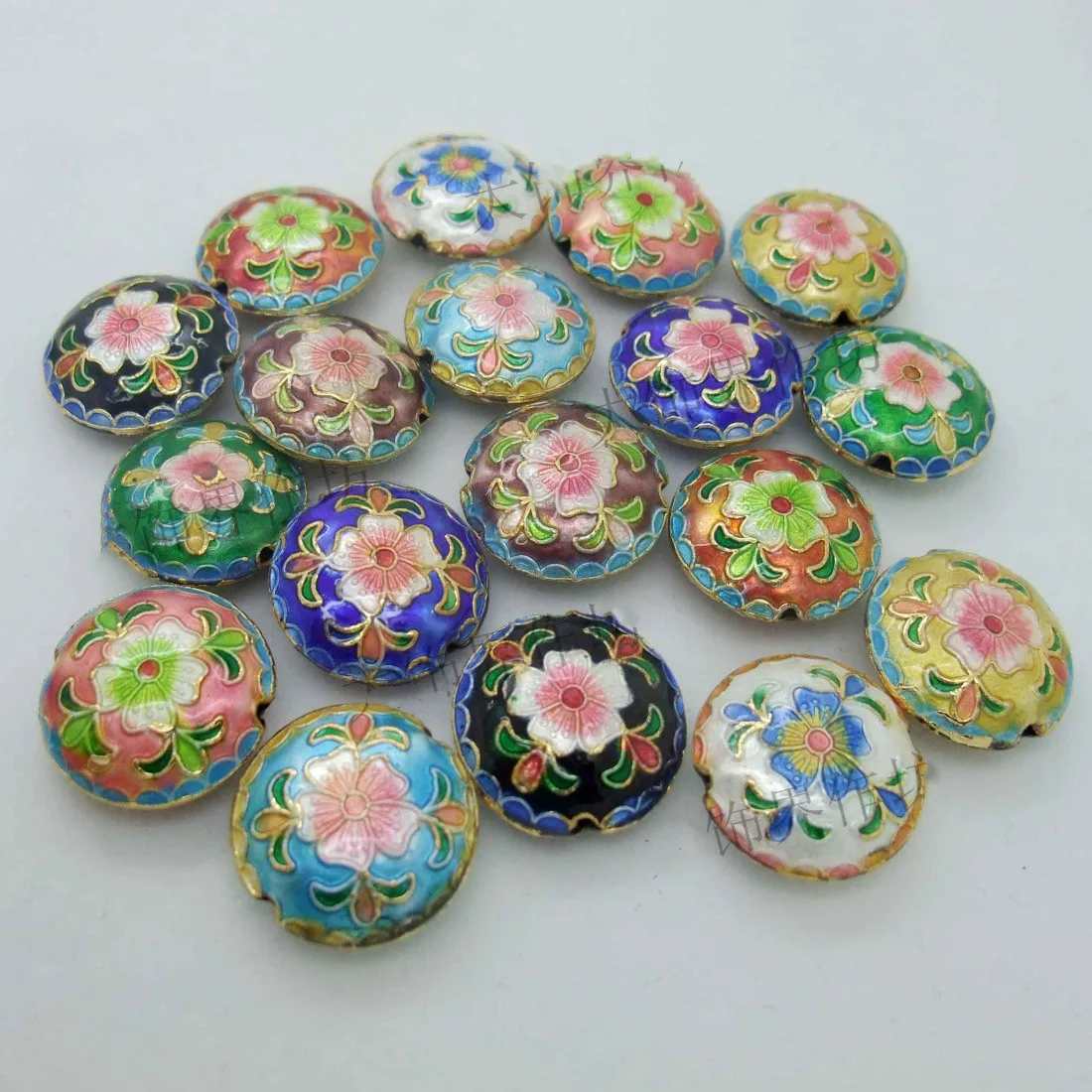 Enamel Filigree Floral Round Beads Cloisonne Accessories DIY Jewellery Making Supplier Necklace Earrings Bracelets 5pcs/lot