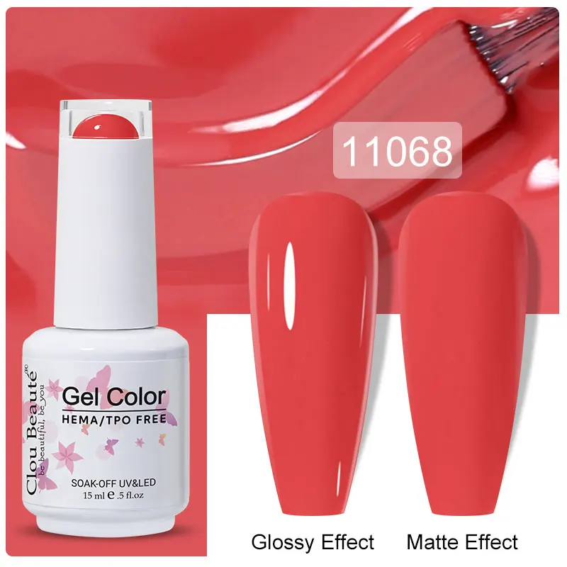 Clou Beaute 15 ml Gel Nagellak Semi-permanente Hybride Zwart Rode Kleur Gel Polish Nail Art UV Nagel emaille Vernis Nagelbenodigdheden - afbeelding 1