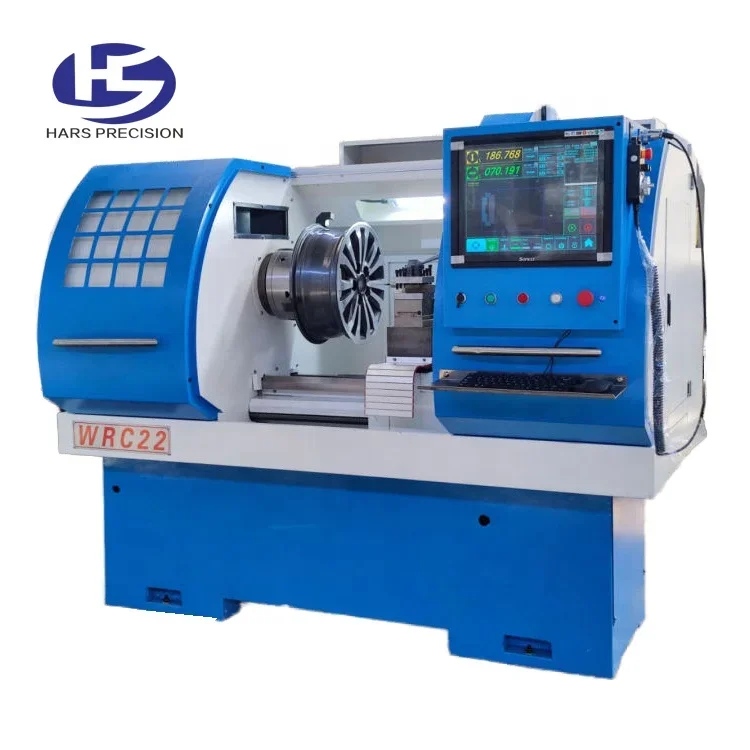 WRC22 full automatic car diamond cut rim repair machine for sale cnc alloy wheel lathe