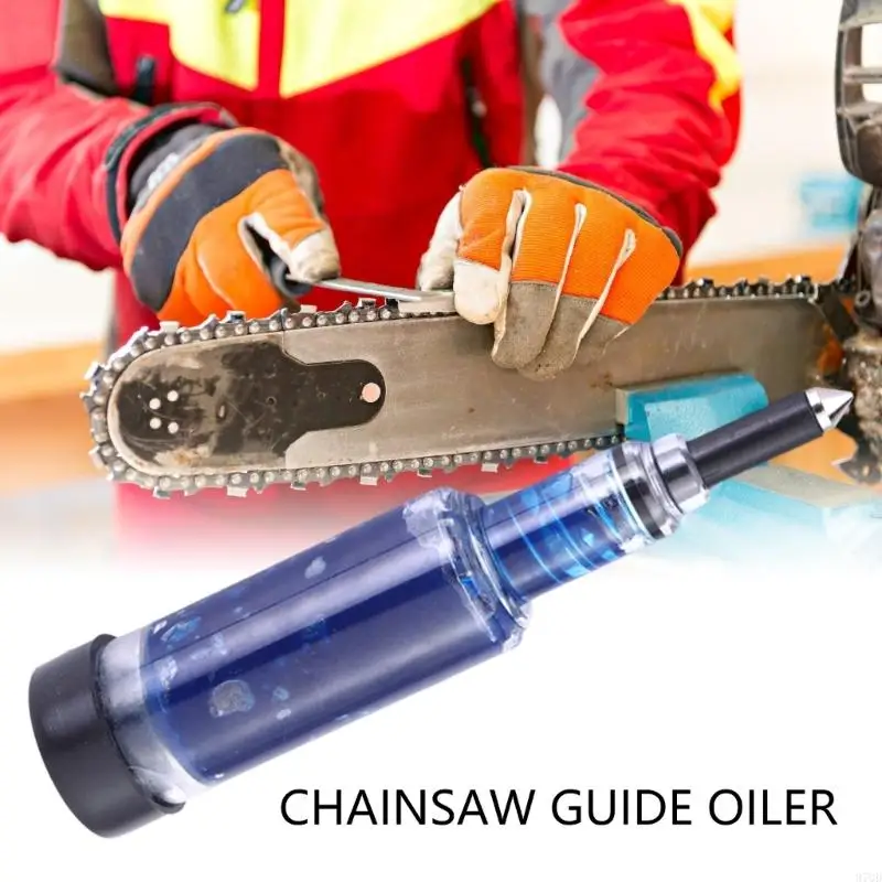 97qd Hand Push Chainsaw Guide Stabfett Öler -Injektor -Waffen -Werkzeug für einfache Kettensägenstangenschmierung und Wartung