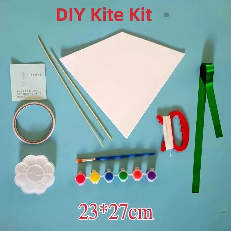 

DIY Kite Making Kit Handmade Bamboo Traditional Teaching Art Project for Children School Assignments Empty Canvas Kite Material