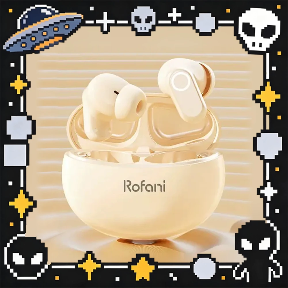 Rofani J16 Wireless Earbuds Bluetooth 6.0 In Ear Headphones Short Stem Touch Control Type-C Charging Case Stereo