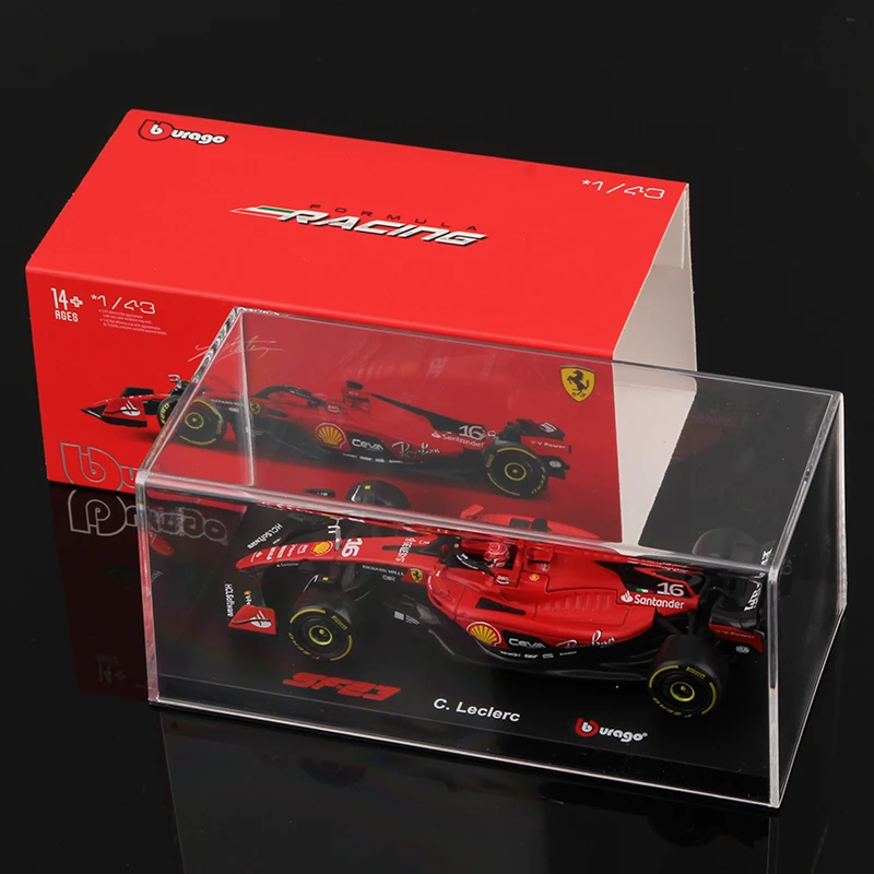 Bburago 1:43 2023 F1 Dust Cover Version Ferrari SF23 Alloy Car Formula Racing Diecast Model Toy Collection Gifts Leclerc Sainz