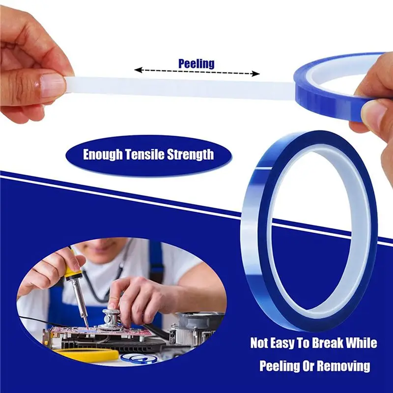 AEE3-4 Rolls 10Mmx33m(108Ft) Blue Heat Tape Heat Transfer Tape For Heat Sublimation Press No Residue And Heat Transfer Vinyl