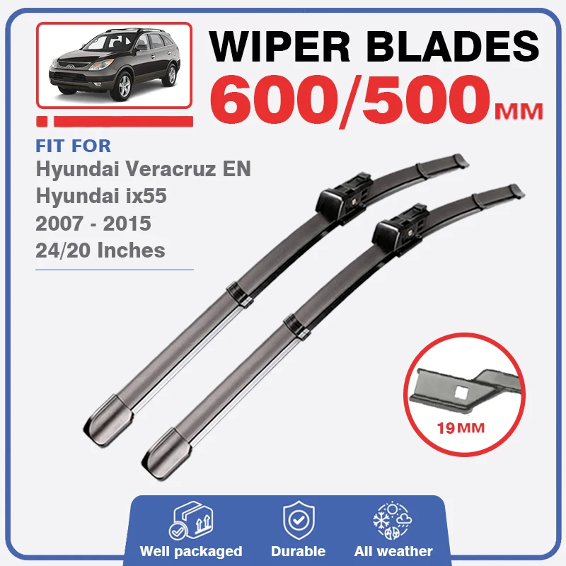 Wiper Blades For Hyundai Veracruz EN Hyundai Ix55 2007 - 2015 Front Windshield Brushes Windscreen Window Upgrad Accessories 2012