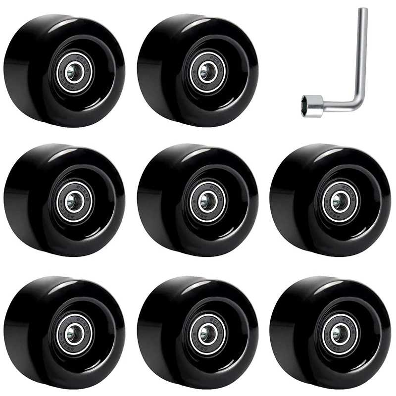 

8 Pcs 58mm x 32mm, 82A Outdoor or Indoor Four-Wheel Roller Skate Wheels to Replace Double-Row Roller Skate Accessories