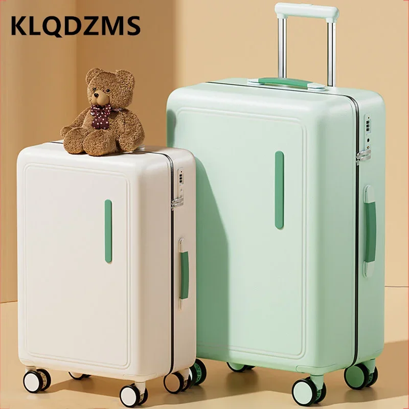 KLQDZMS Travel Suitcase 20 Inches PC Boarding Box 24” Trolley Case Lightweight USB Charging Password Box Rolling Luggage