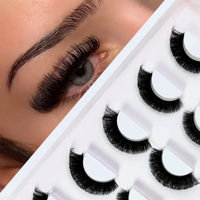10 par 15 mm rosyjskich sztucznych rzęs Lahses Mega Volume