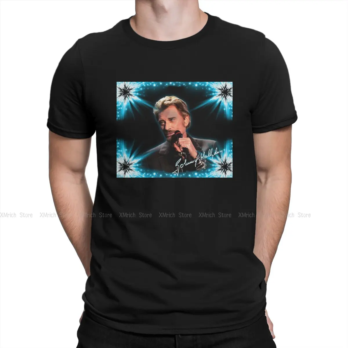 Johnny Hallyday Men's TShirt Hommage  Classique Fashion T Shirt Harajuku Streetwear Hipster