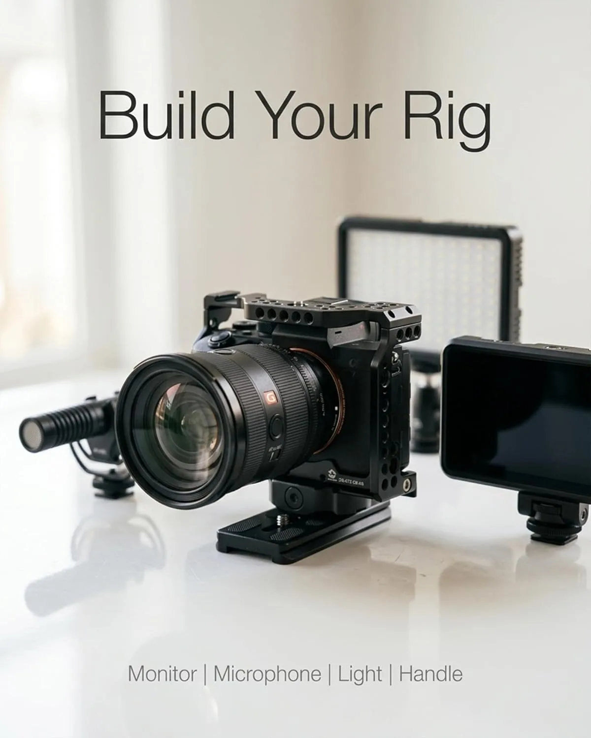 SOARSHOT Camera Cage for Sony A7S III A7 IV A1 A7R IV A7R V CNC Aluminum Full Camera Rig with 1/4 3/8 Threads Cold Shoe ARRI
