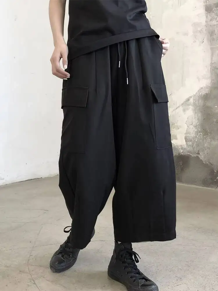 女性用カーゴパンツ,ラージチュニック,カジュアル,ストレート,ルーズ,カジュアル,ブラック,ダークカラー,ラージサイズ,夏