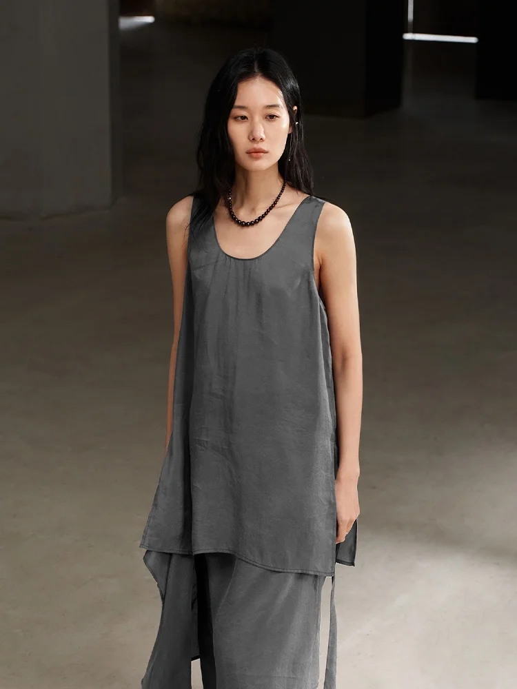 

Semicircle Women's Loose Casual Svel Waed Tank Top Lyocell Blended Fabric Artistic Original Design Spring 2026