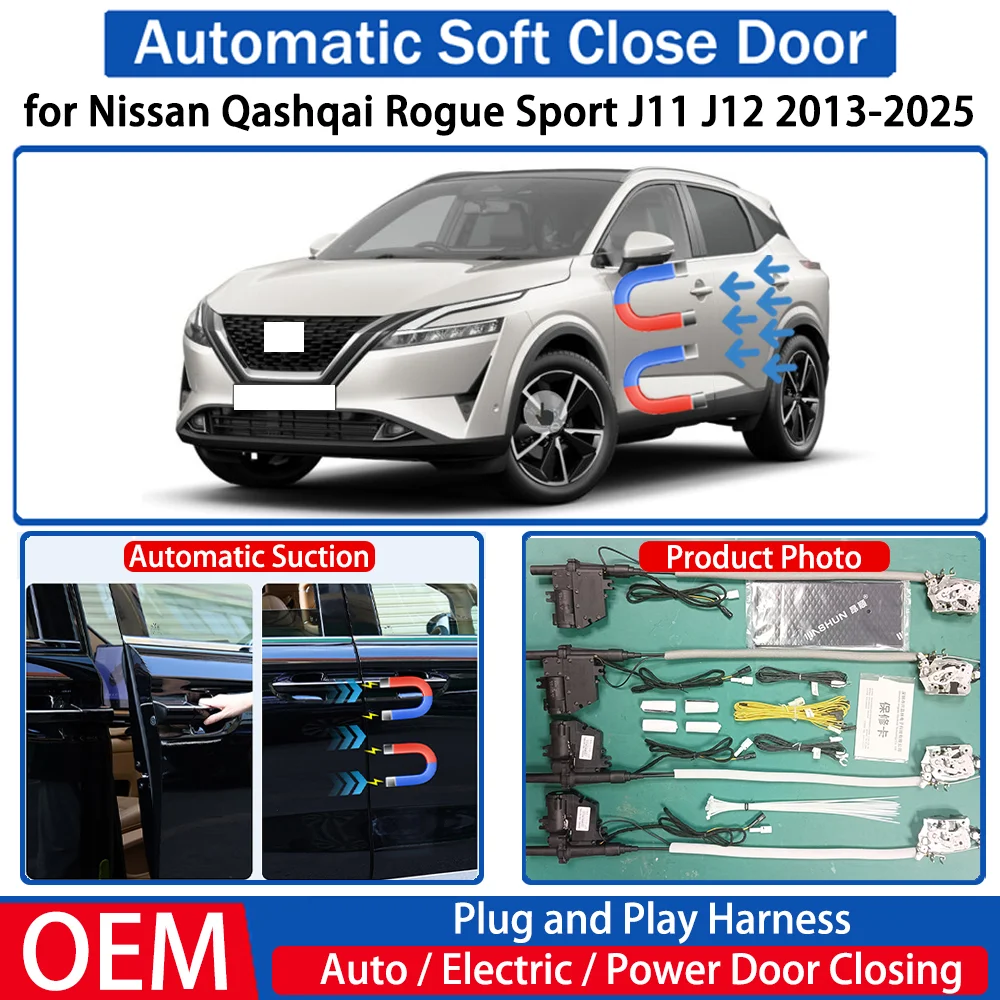 

for Nissan Qashqai Rogue Sport J11 J12 2013-2025 Car Automatic Soft Close Door Electric Suction Kit Auto Power Closing System
