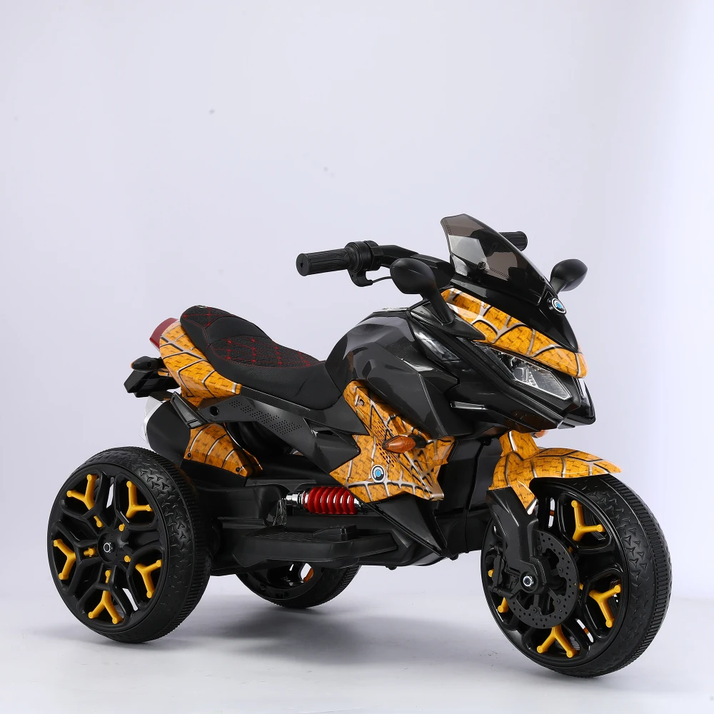 12V Kids Electric Motorcycle - 3-Wheel Ride-On Toy with Training Wheels, Manual Throttle, LED Light-Up Wheels & PU Seat