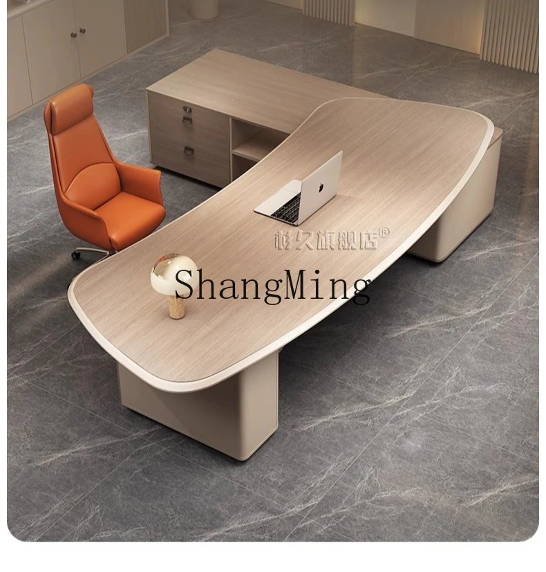

HJ light luxury boss desk simple modern chairperson president large class desk manager office desk and chair combination
