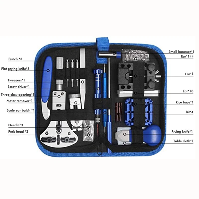 185 PCS Watch Repair Tools Watch Battery Change Replacement Watch Back Opener Repair Kit, Spring Bar Tool Box Opener Kit