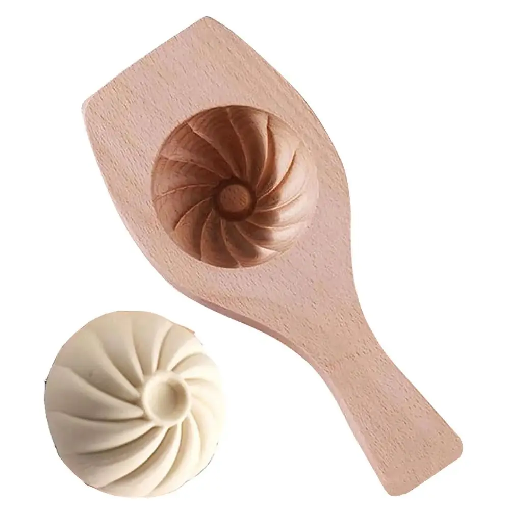 Useful Solid Wood Wood Baozi Mold Deepening Non-stick Steamed Bread Mold Manual Sturdy Steamed Stuffed Bun Tool Household