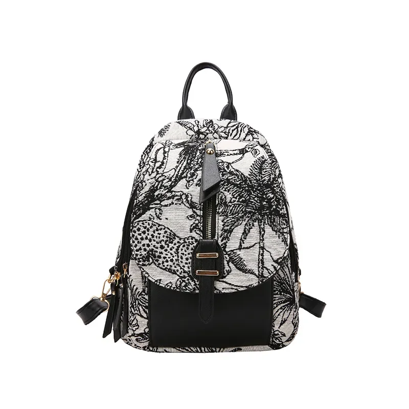 2024 Luxury Designer Women Backpack School Backpacks Bag for Teenage Girls Purses Flower Pattern Female Fashion Shoulder Bags