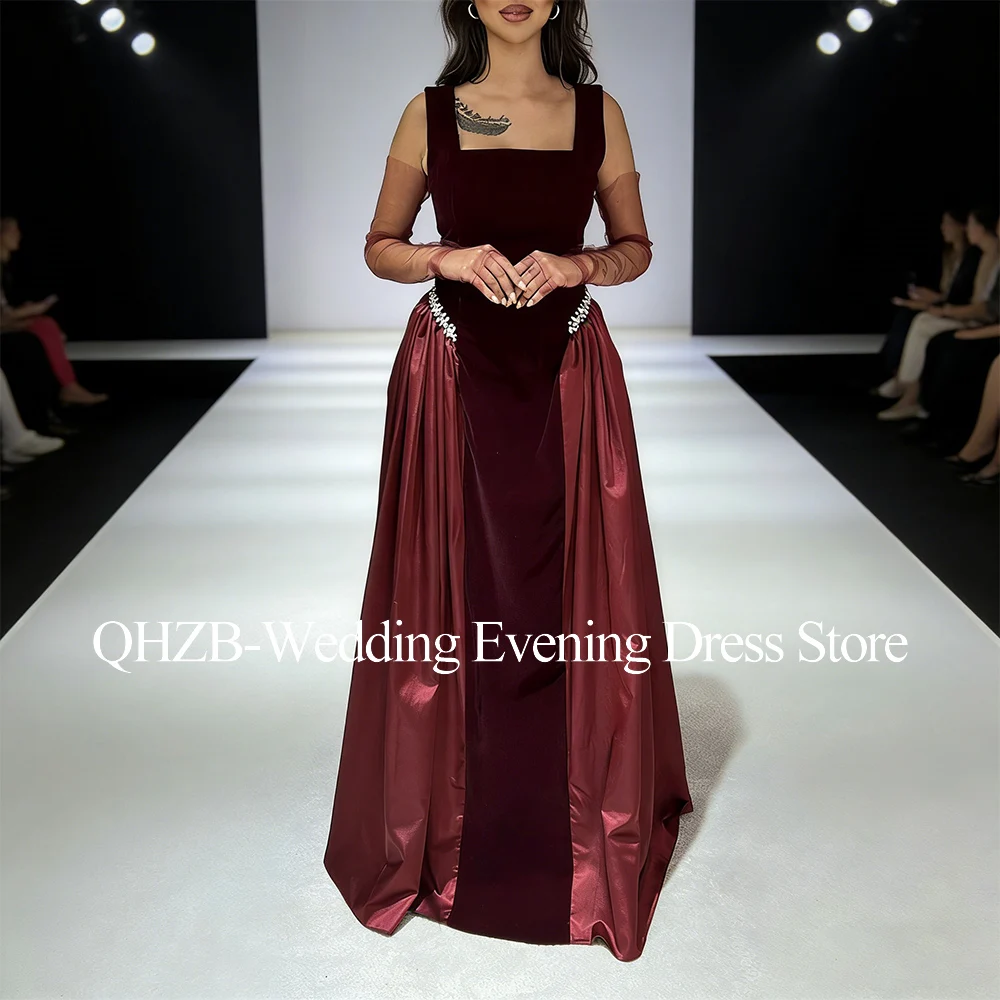 

Customized New In Long Evening Dresses for Special Occasions Square-Neck Floor-Length Mermaid Women Gala Prom Party Gowns