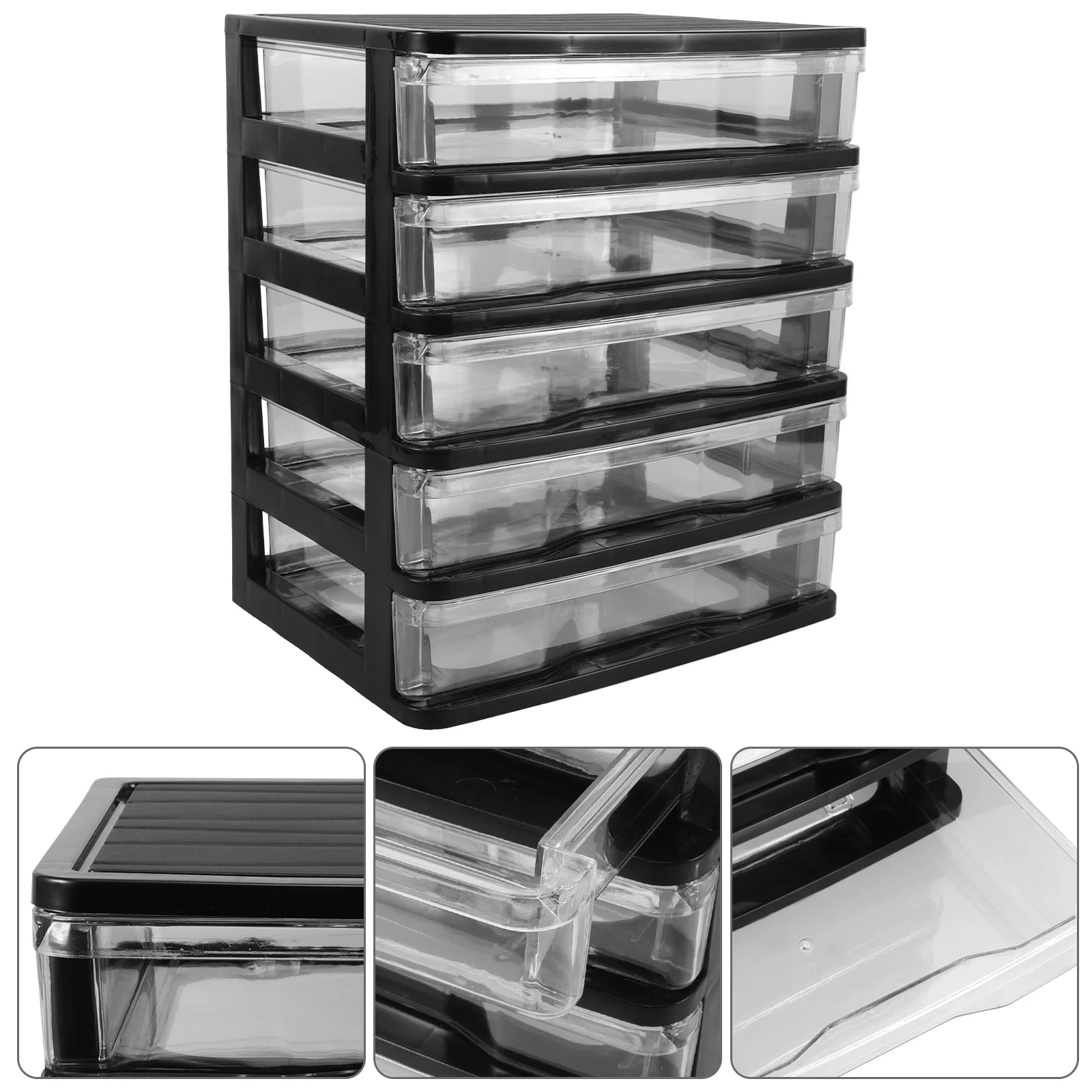 صندوق تخزين متعدد الطبقات منظم درج شفاف للمكياج واللوازم المكتبية حل تخزين سطح المكتب درج صغير #1