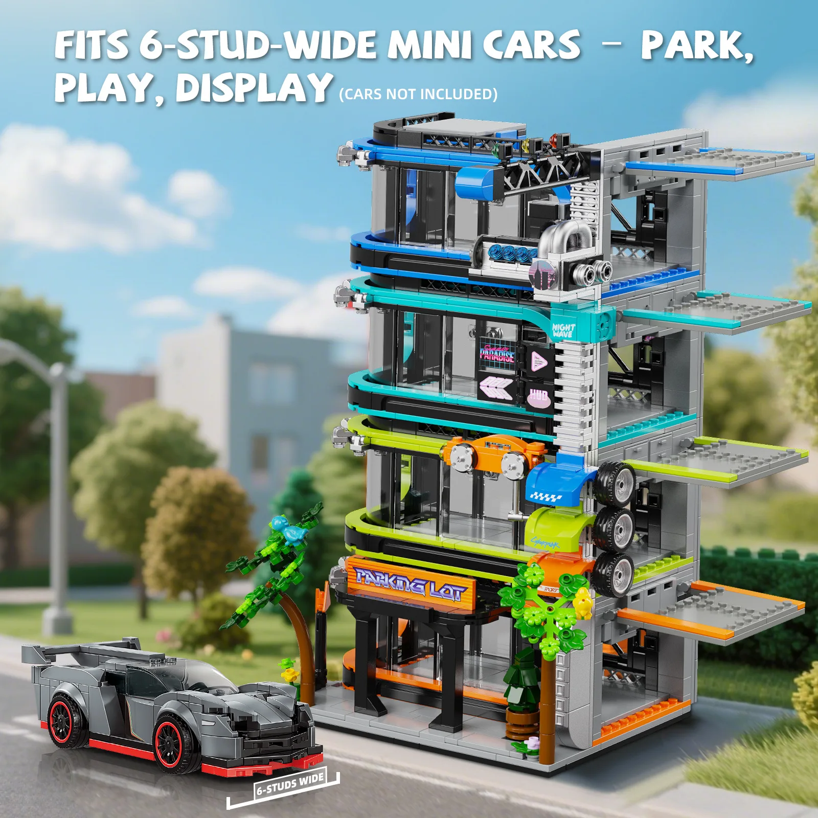 

Creative Architecture City Street View Parking Lot Building Block House Streetscape Construction Brick Toys Collection For Gifts