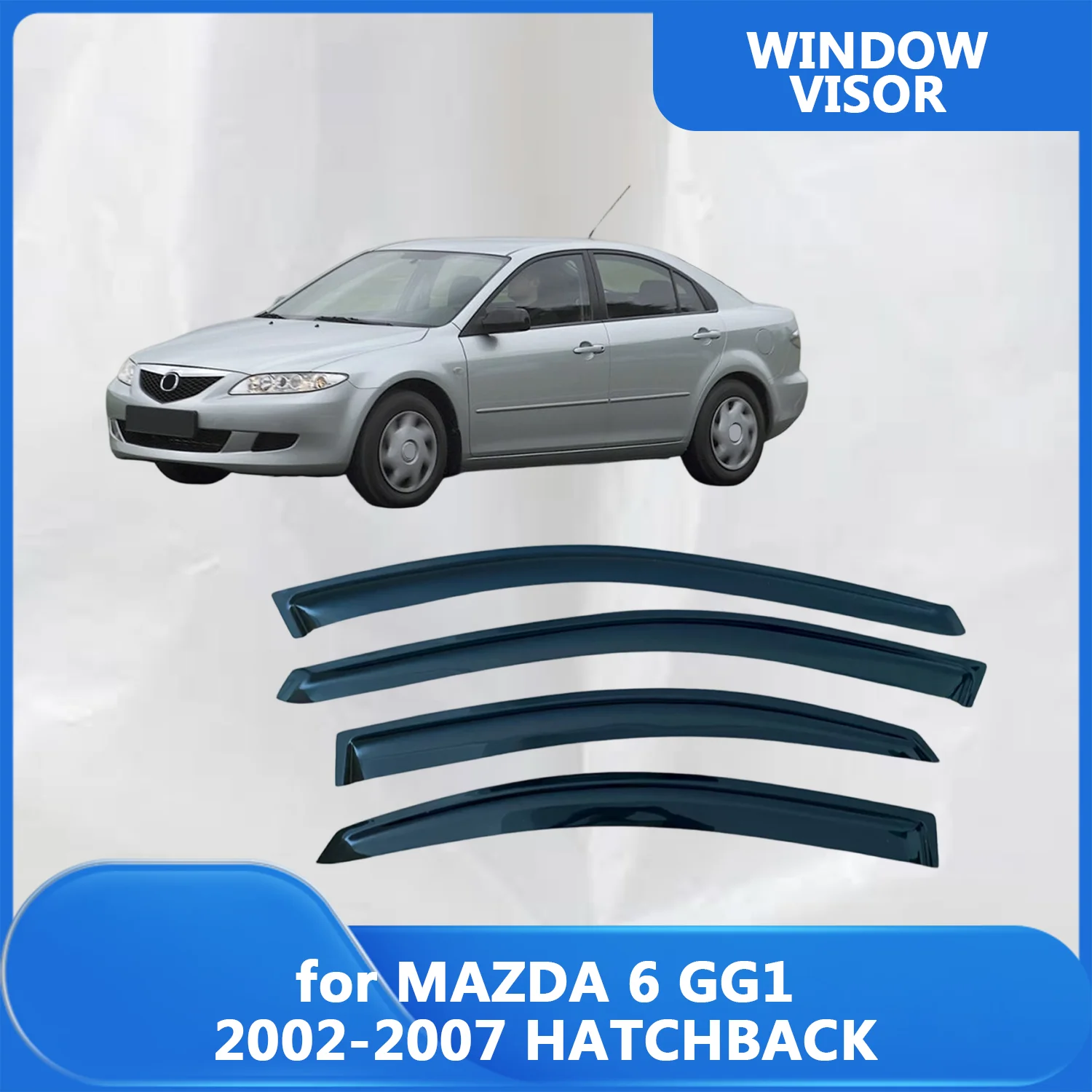 

Window Visor for MAZDA 6 GG1 2002 2003 2004 2005 2006 2007 HATCHBACK Wind Deflectors Rain Guards Door Visor Vent